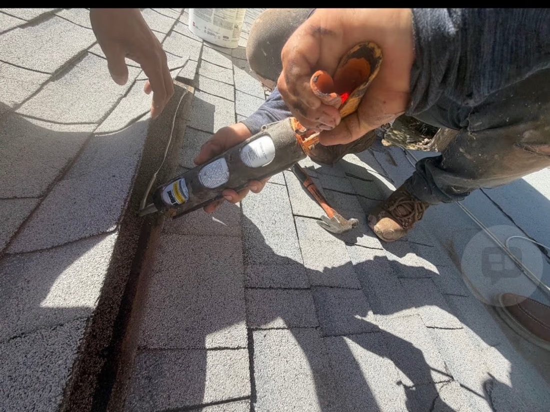 Sealing a shingle roof ridge on a Las Vegas home